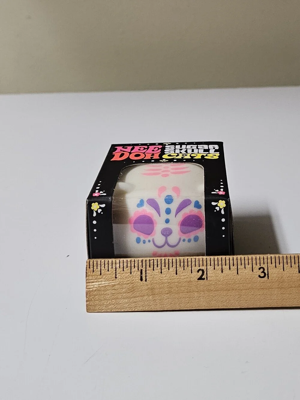 Schylling Needoh Sugar Skull Cat Glow In The Dark Nee Doh Squishy Toy Authentic